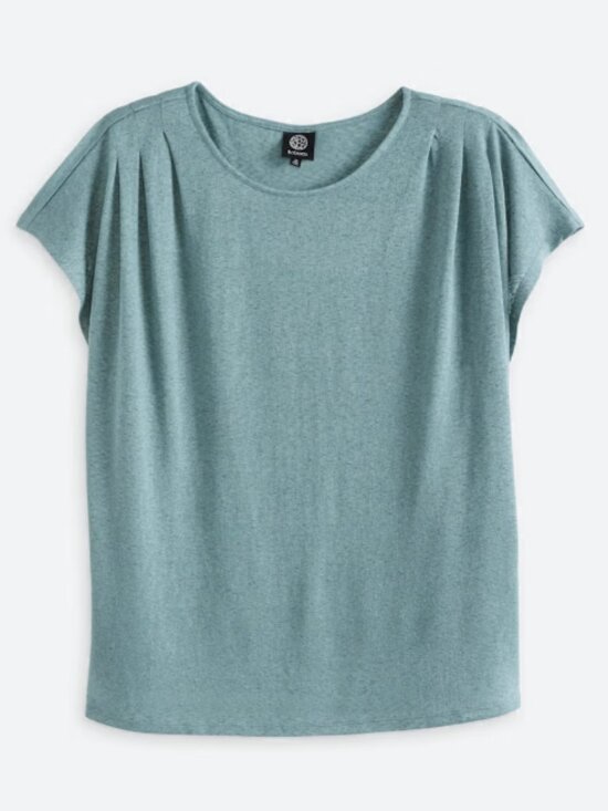 Bobeau Tops - Bobeau Aria Pleat Shoulder Tee 1X
